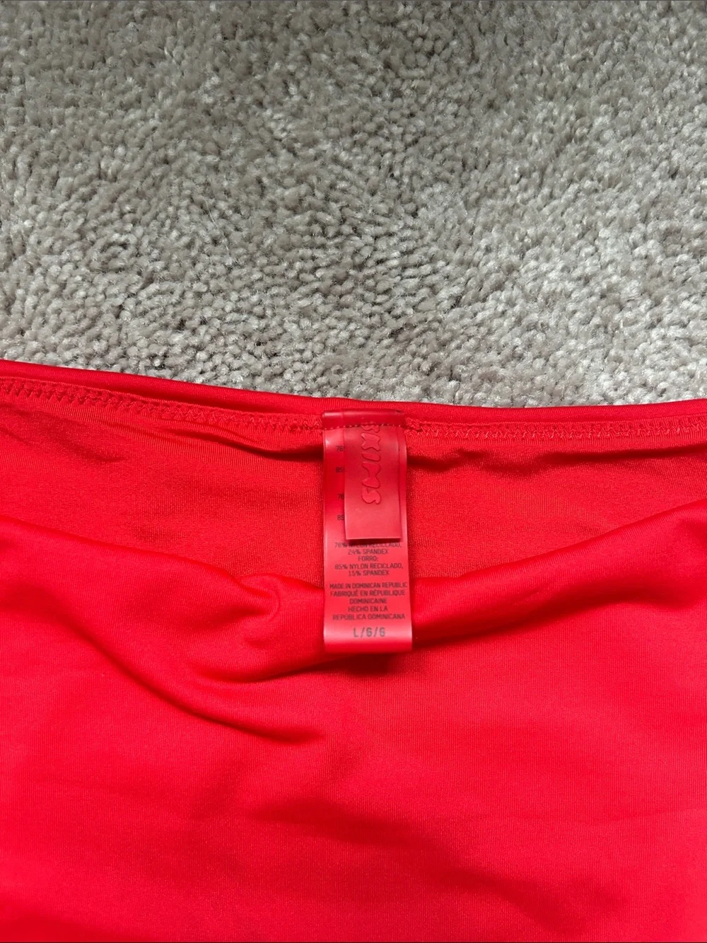 SKIMS Bright Red High-Cut Bikini Bottom
